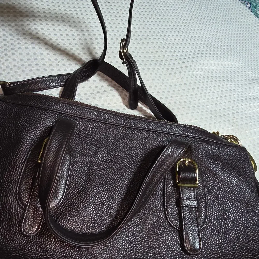 ONNA EHRLICH DERIN LEATHER SHOULDER BAG WITH CROSSBODY STRAP